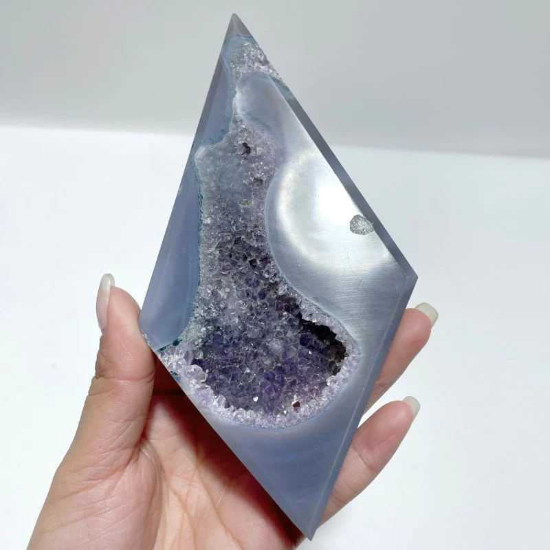 9 Pieces Beautiful Geode Druzy Agate Rhombus Shape - Image 4