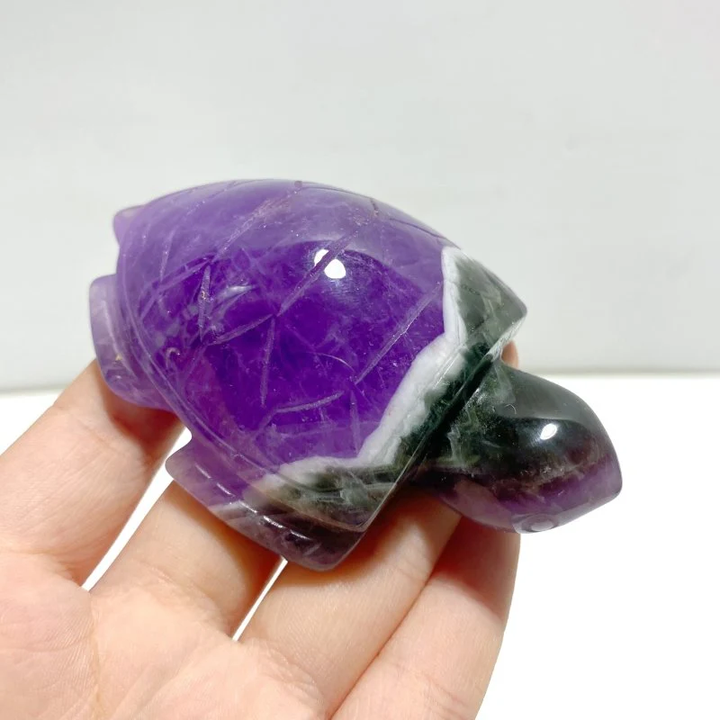 10 Pieces Chevron Amethyst Sea Turtles Carving - Image 2