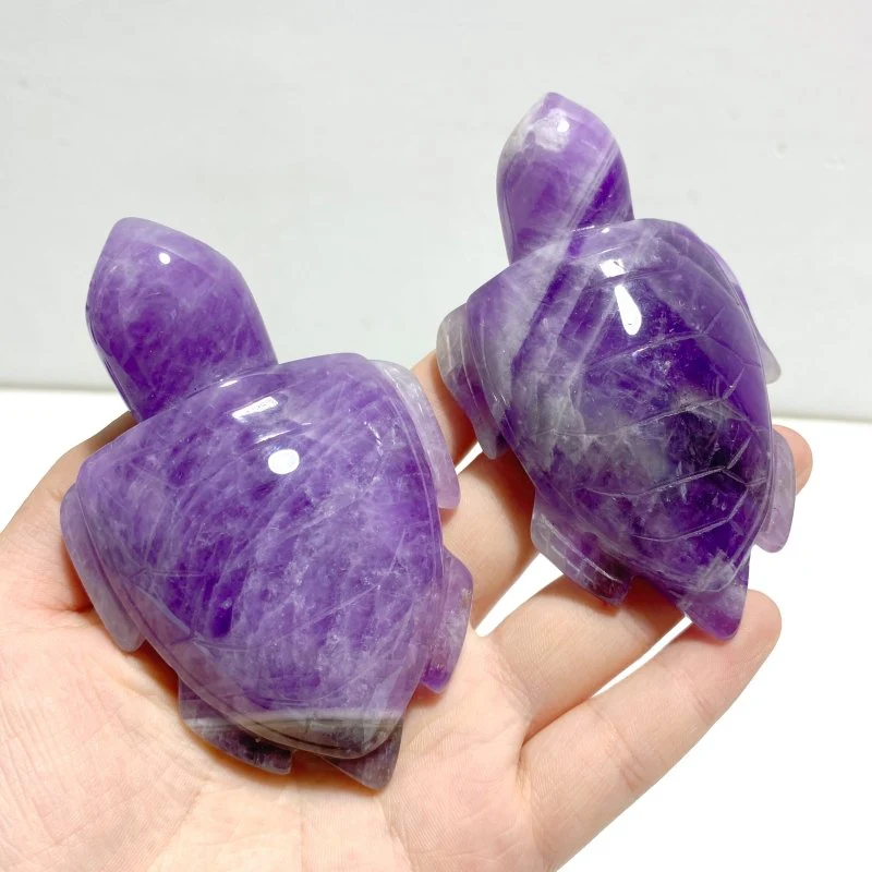 10 Pieces Chevron Amethyst Sea Turtles Carving - Image 4