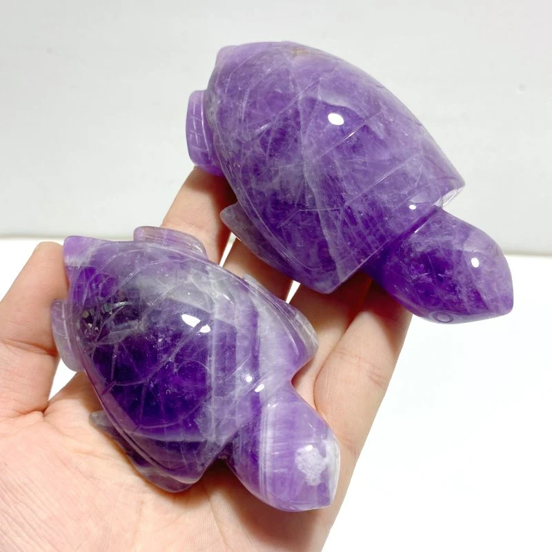 10 Pieces Chevron Amethyst Sea Turtles Carving - Image 7