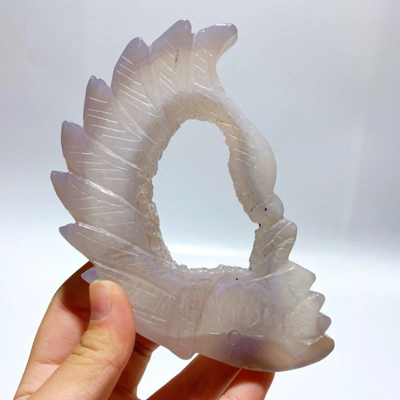 10 Pieces Geode Agate Druzy Indian Feathers Carving - Image 5