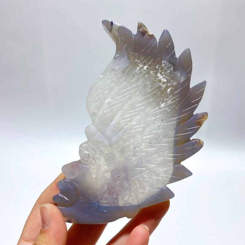 10 Pieces Geode Agate Druzy Indian Feathers Carving - Image 6