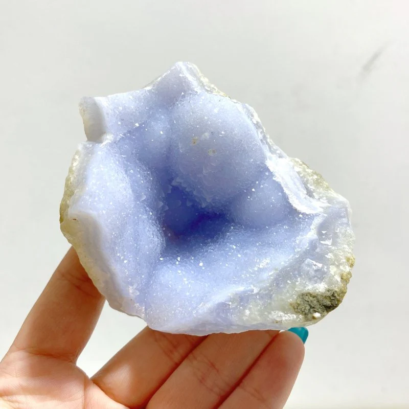 10 Pieces Geode Blue Chalcedony Druzy - Image 2