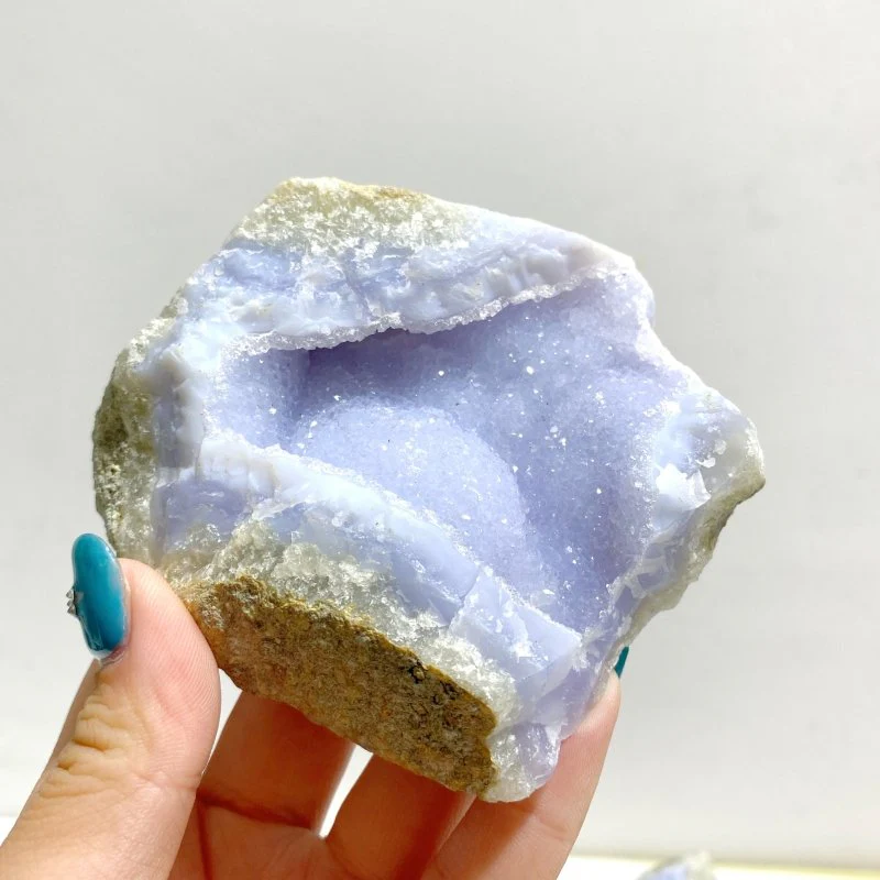 10 Pieces Geode Blue Chalcedony Druzy - Image 4