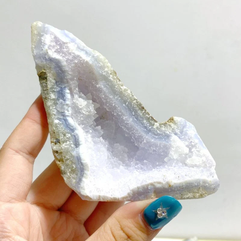10 Pieces Geode Blue Chalcedony Druzy - Image 5