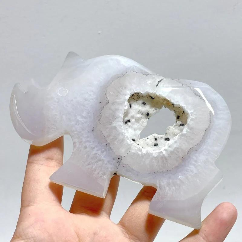 10 Pieces Geode Druzy Agate Rhino Carving - Image 4