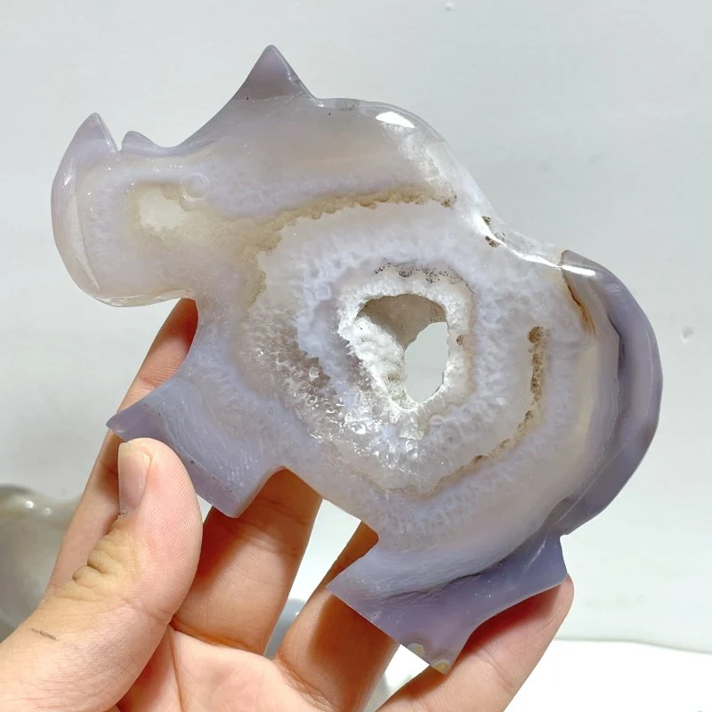 10 Pieces Geode Druzy Agate Rhino Carving - Image 7