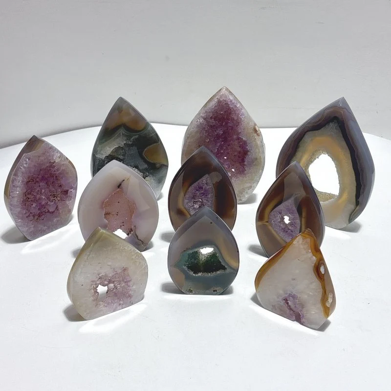 10 Pieces Geode Druzy Amethyst Agate Arrow Head Shape - Image 2