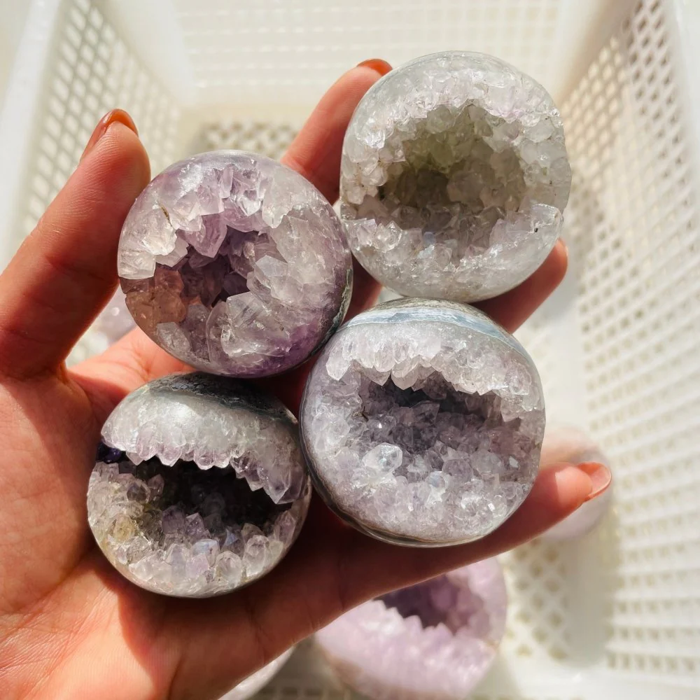 10 Pieces High Quality Amethyst Geode Sphere Ball - Image 4