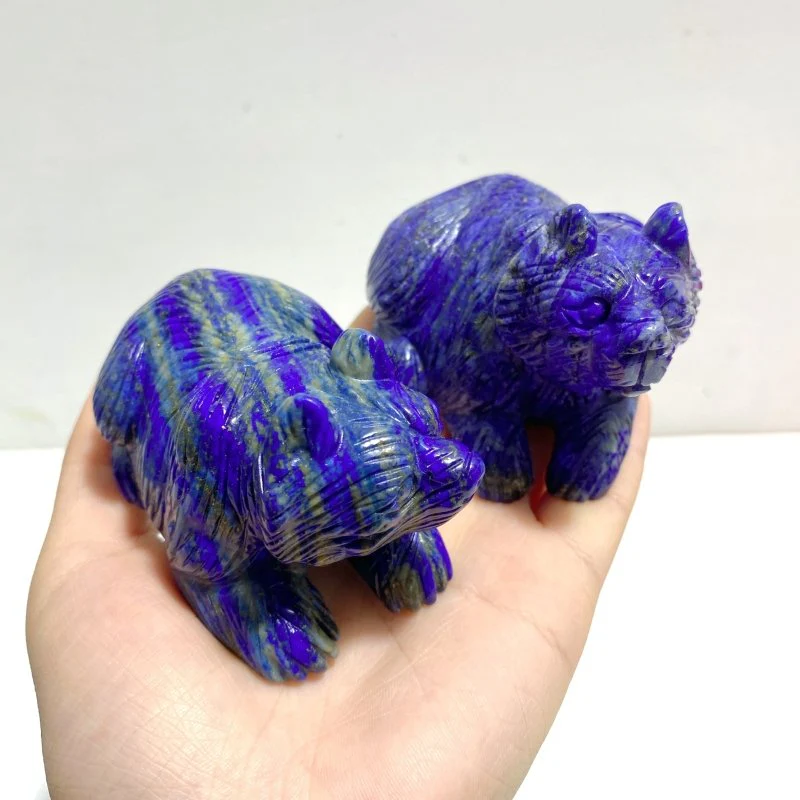10 Pieces Lapis Lazuli Bear Carving - Image 5