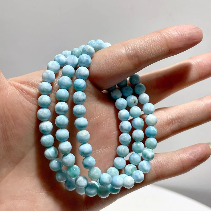 5 Pieces Larimar 6mm Bracelet Dominican Republic Larimar - Image 2