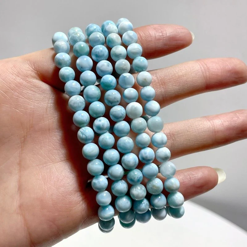 5 Pieces Larimar 6mm Bracelet Dominican Republic Larimar - Image 3
