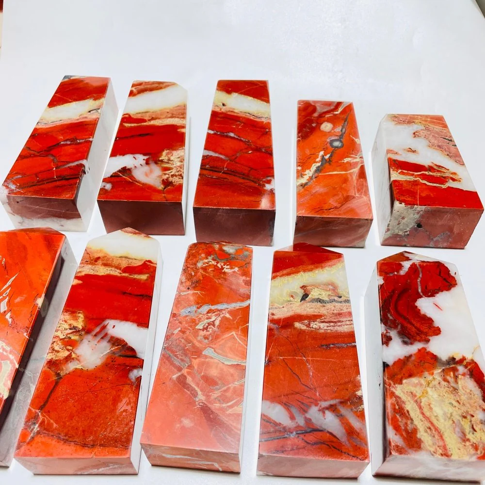 10 Pieces Red Jasper Fat Tower Points - Image 2