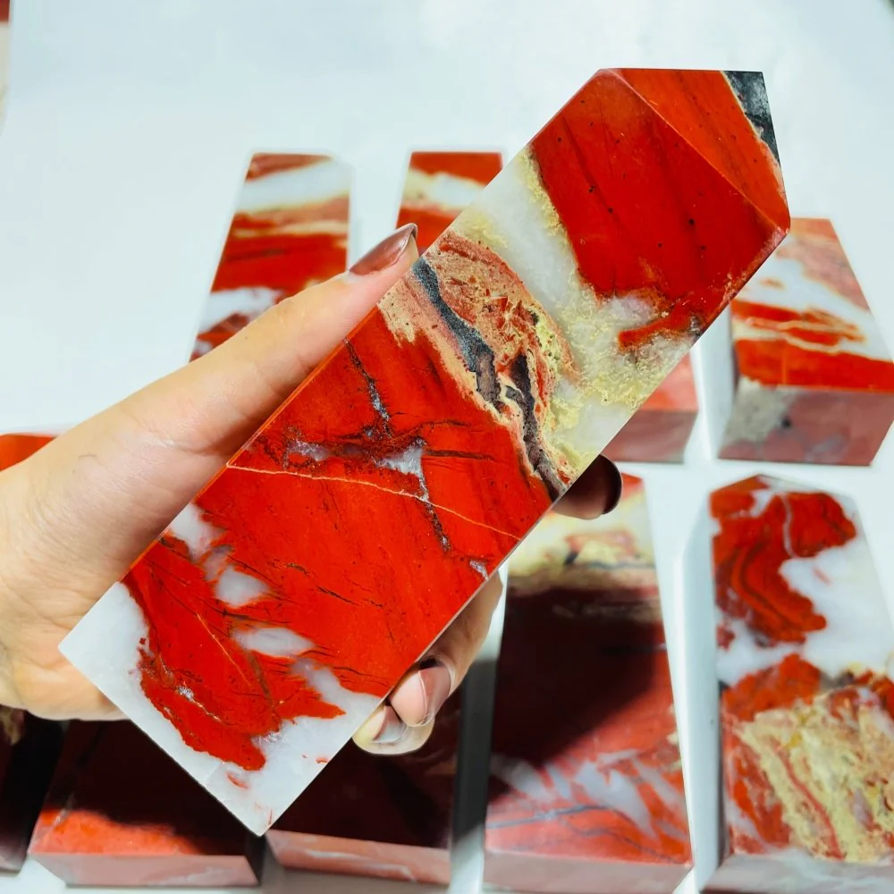 10 Pieces Red Jasper Fat Tower Points - Image 3