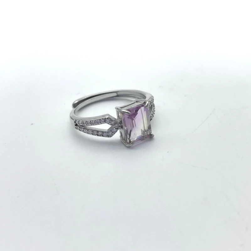 10 Pieces S925 Ametrine Sugar Cube Ring Style #1 - Image 3