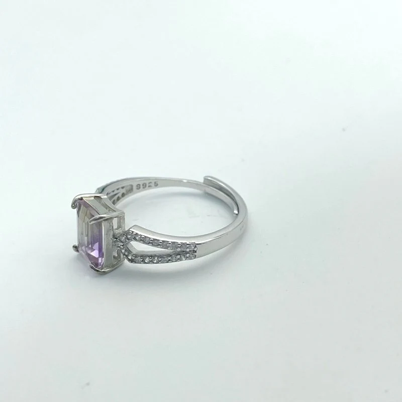 10 Pieces S925 Ametrine Sugar Cube Ring Style #1 - Image 4