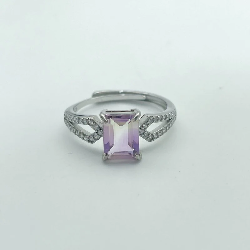 10 Pieces S925 Ametrine Sugar Cube Ring Style #1 - Image 5