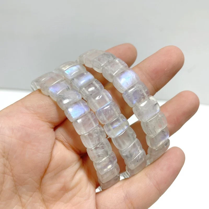 8 Pieces Sri Lanka Flash Blue Moonstone Bracelet - Image 4
