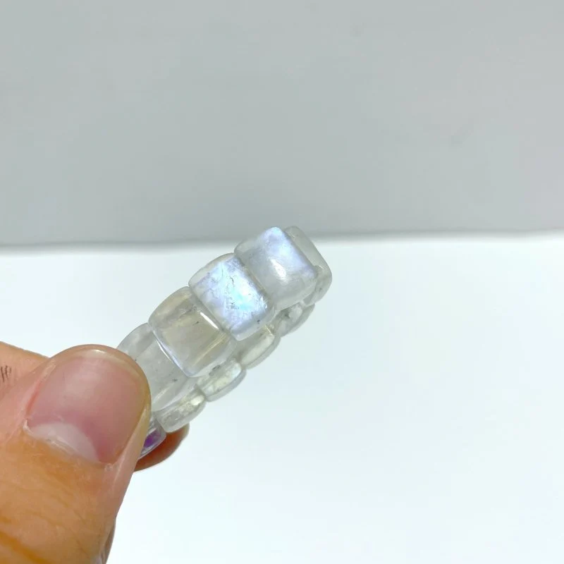 8 Pieces Sri Lanka Flash Blue Moonstone Bracelet - Image 5