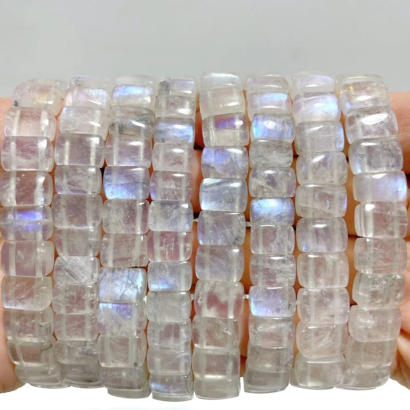 8 Pieces Sri Lanka Flash Blue Moonstone Bracelet - Image 7