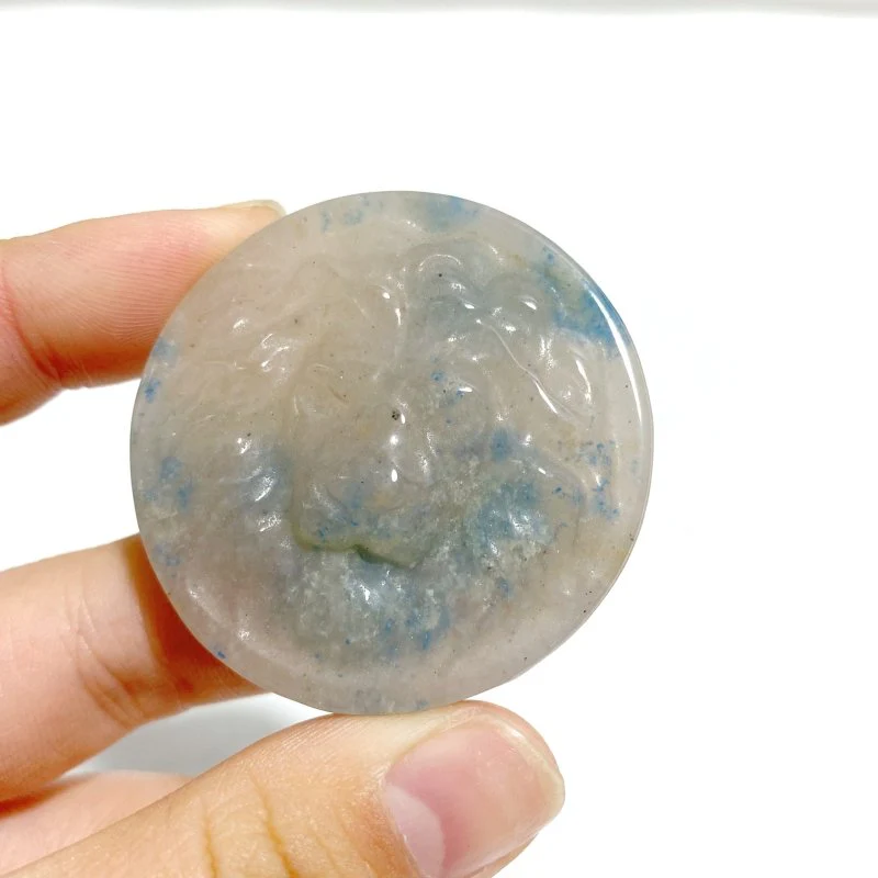 10 Pieces Trolleite Stone Lion Head Crystal Carving Closeout