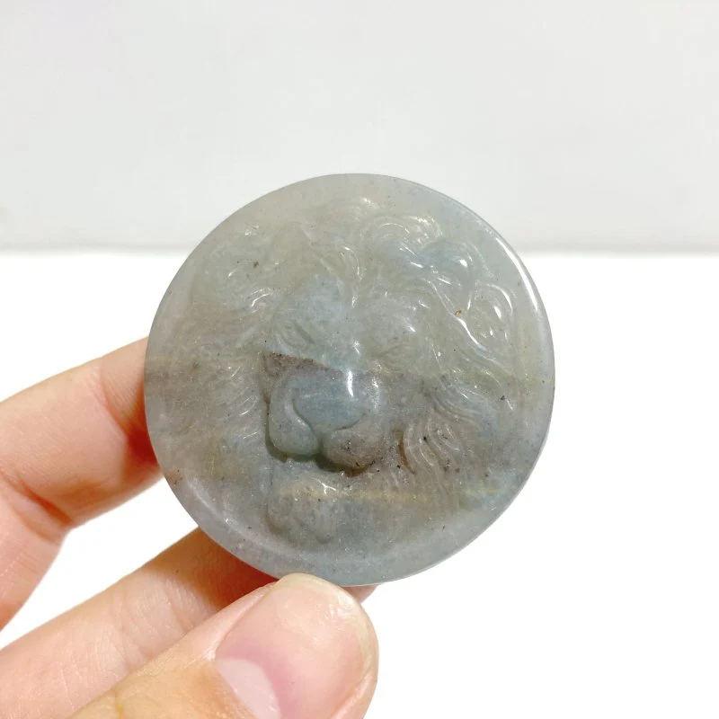 10 Pieces Trolleite Stone Lion Head Crystal Carving Closeout - Image 2