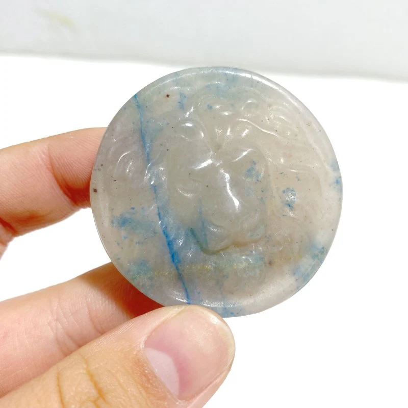 10 Pieces Trolleite Stone Lion Head Crystal Carving Closeout - Image 3