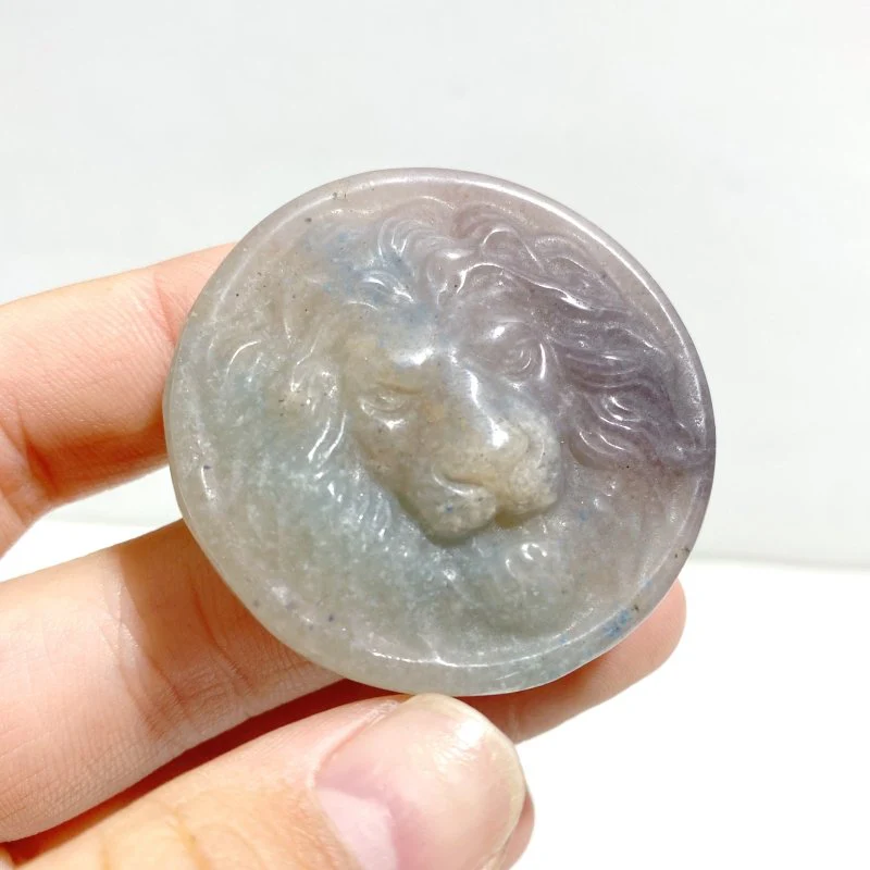 10 Pieces Trolleite Stone Lion Head Crystal Carving Closeout - Image 5