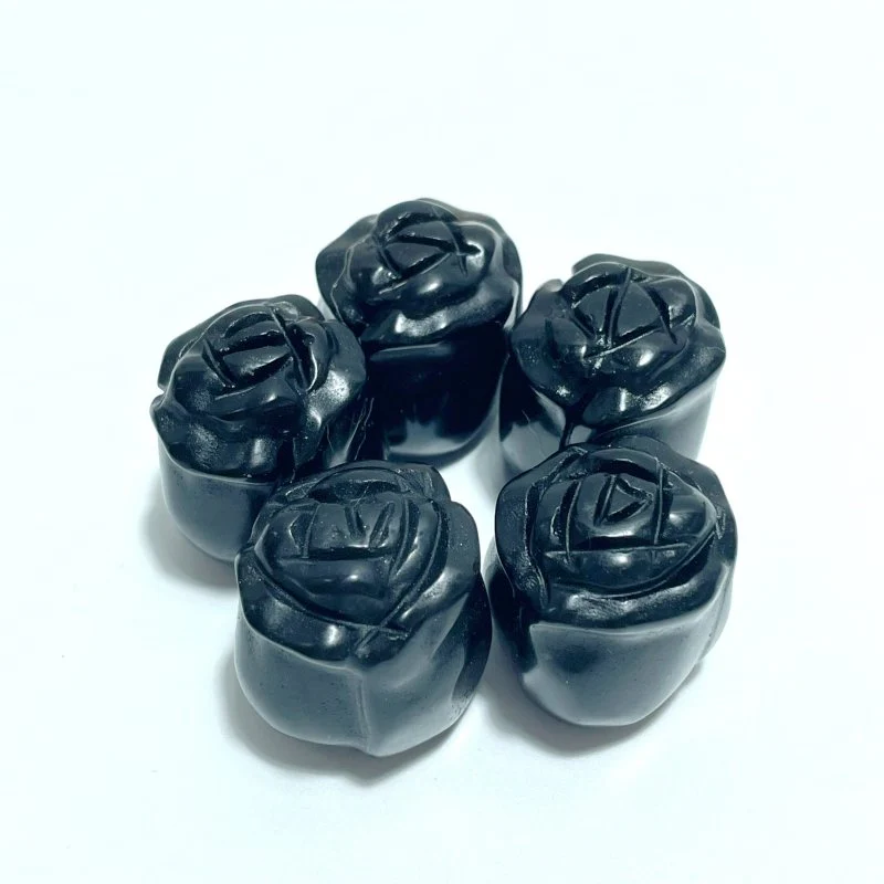 10 Types Small Rose Flower Carving Wholesale Fire Quartz Clear Quartz Yellow Calcite - Image 10