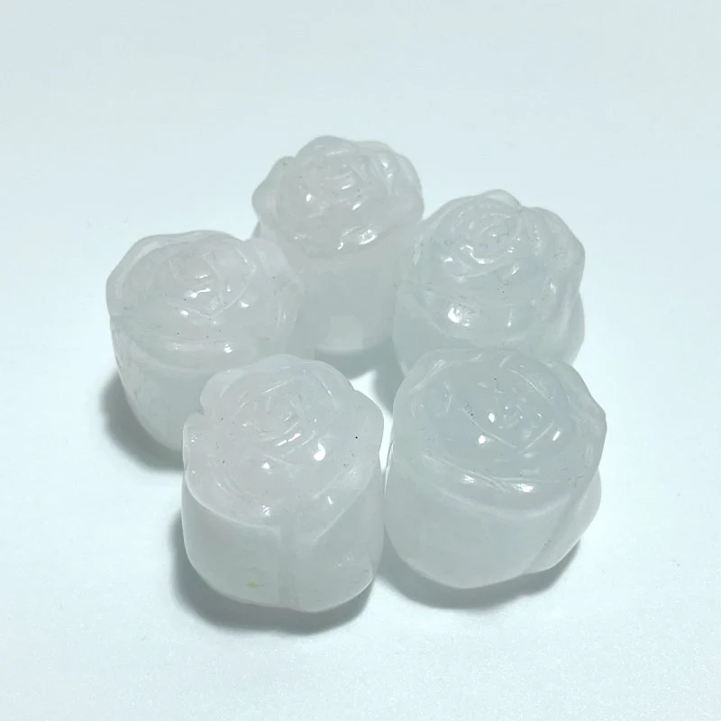 10 Types Small Rose Flower Carving Wholesale Fire Quartz Clear Quartz Yellow Calcite - Image 12