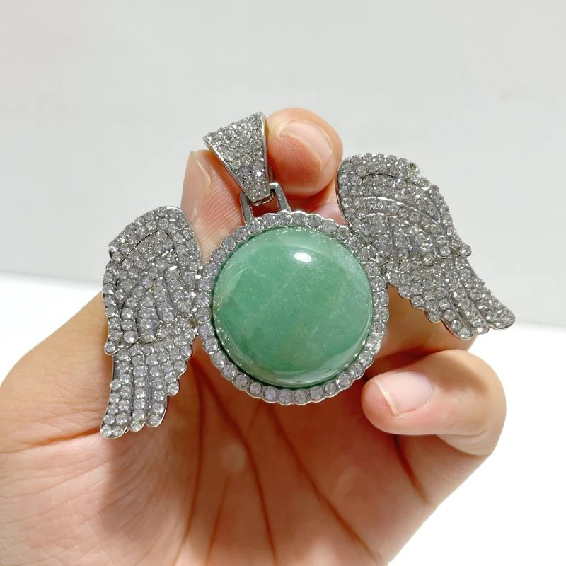 Clearance(defect) - 10 Types Wing Pendants Wholesale Amethyst Chevron Green Aventurine Tiger Eye - Image 2