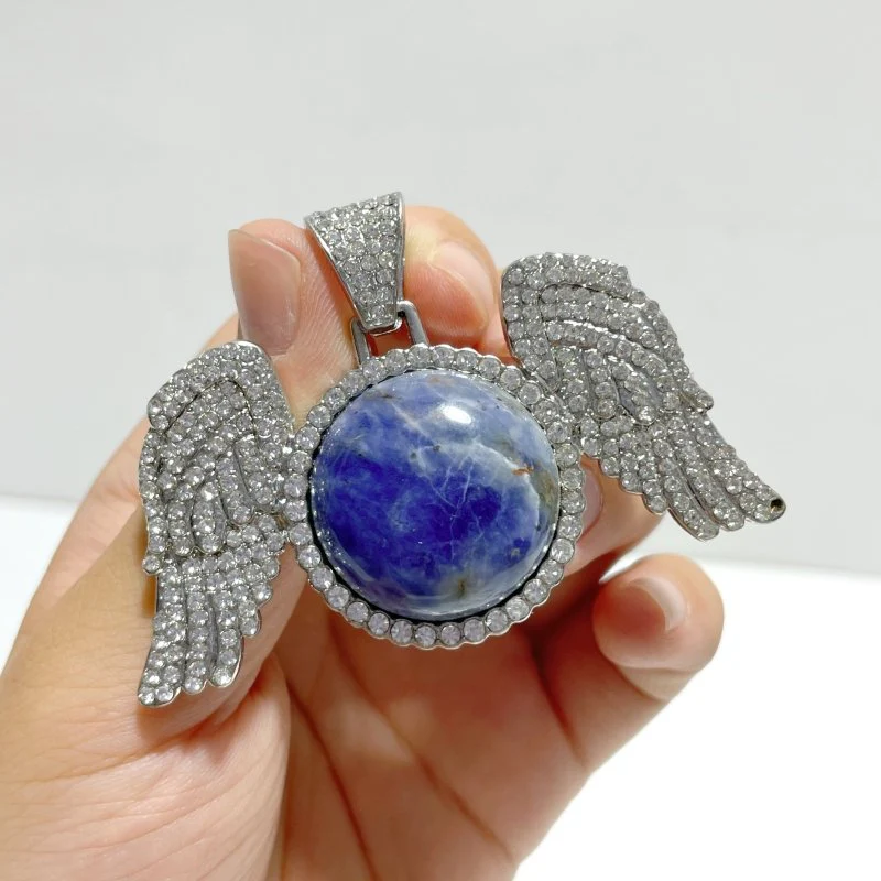 Clearance(defect) - 10 Types Wing Pendants Wholesale Amethyst Chevron Green Aventurine Tiger Eye - Image 4