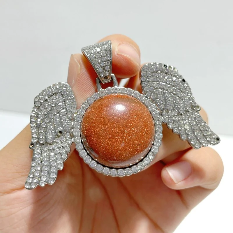 Clearance(defect) - 10 Types Wing Pendants Wholesale Amethyst Chevron Green Aventurine Tiger Eye - Image 5