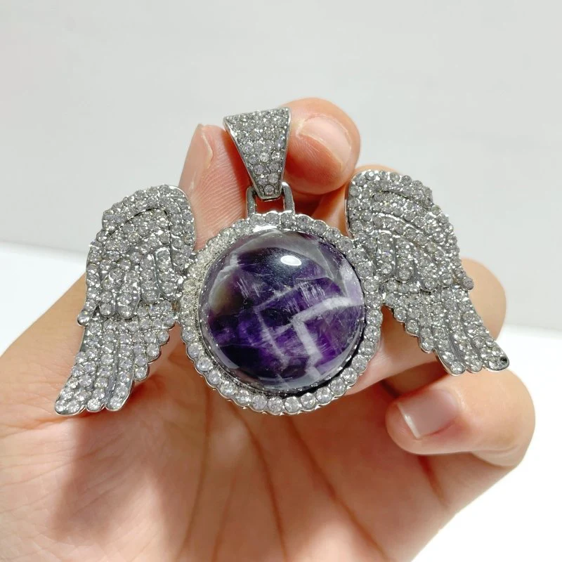 Clearance(defect) - 10 Types Wing Pendants Wholesale Amethyst Chevron Green Aventurine Tiger Eye - Image 7