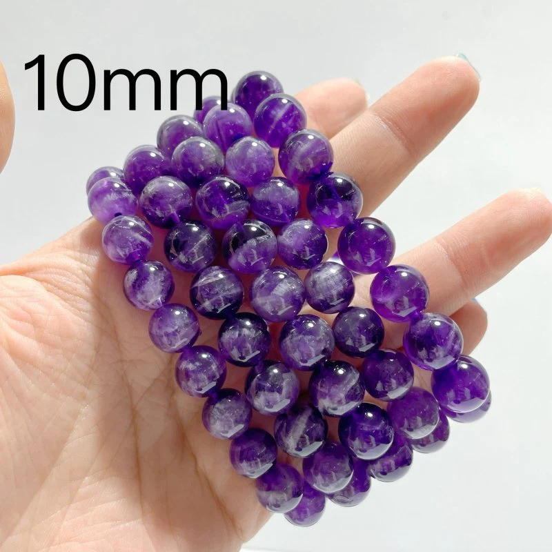 10mm/12mm Deep Purple Chevron Amethyst Bracelets Wholesale - Image 2