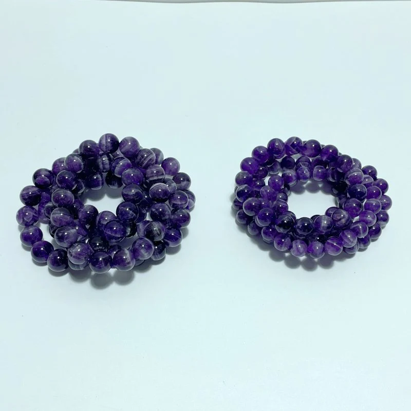 10mm/12mm Deep Purple Chevron Amethyst Bracelets Wholesale - Image 4