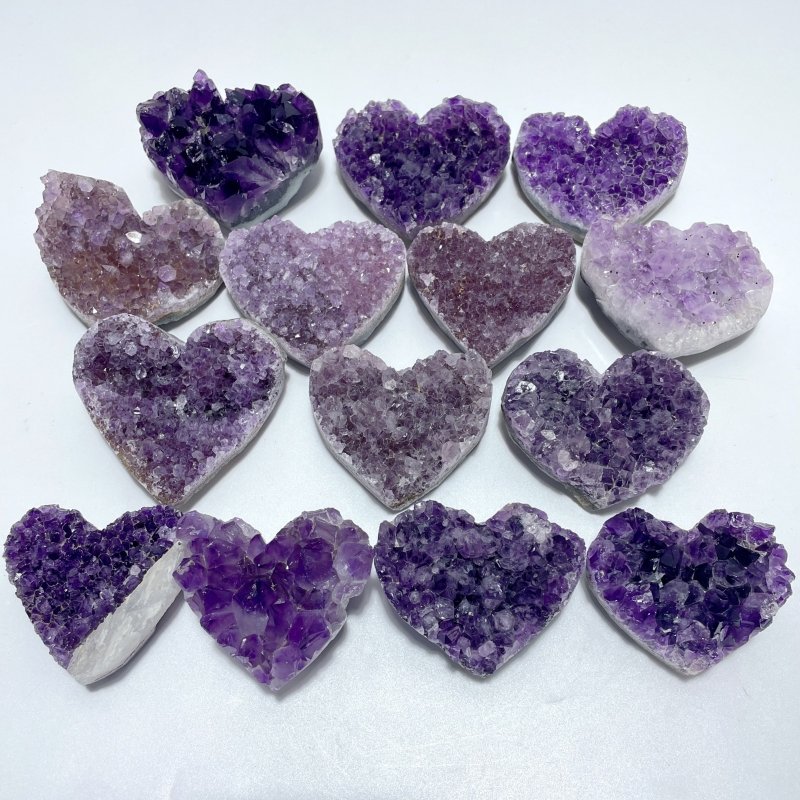 14 Pieces Beautiful Large Amethyst Cluster Heart - Image 2