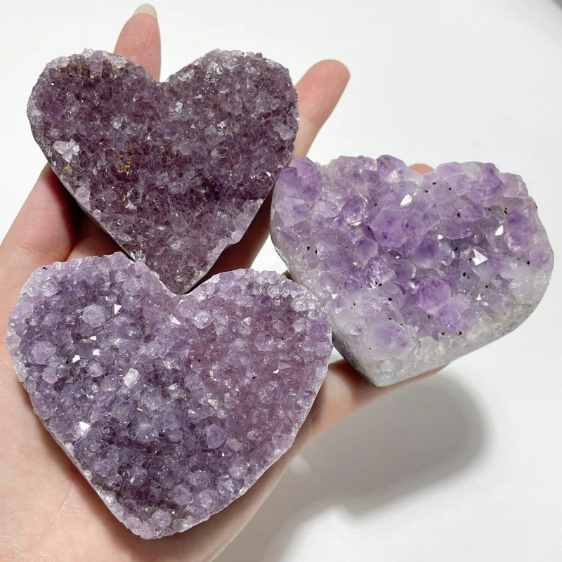 14 Pieces Beautiful Large Amethyst Cluster Heart - Image 4