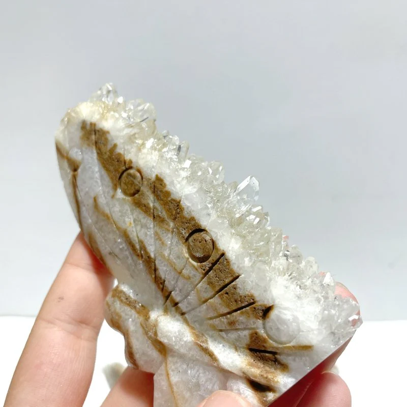 15 Pieces Clear Quartz Cluster Butterfly Fairy Carving - Image 3