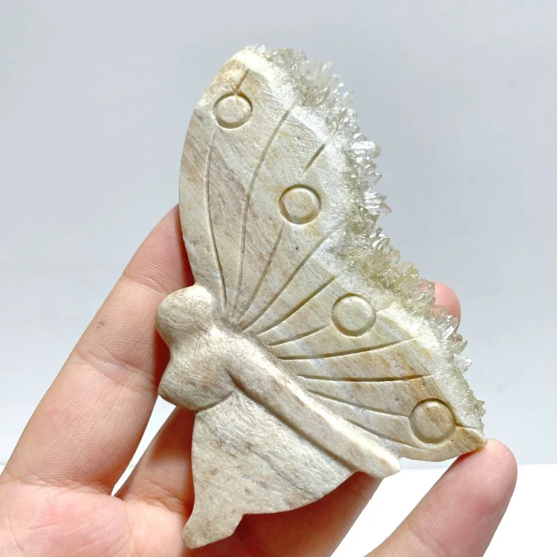 15 Pieces Clear Quartz Cluster Butterfly Fairy Carving - Image 7