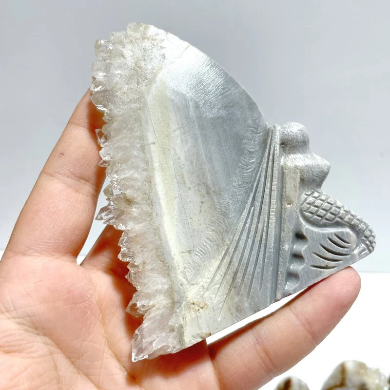 15 Pieces Clear Quartz Cluster Butterfly Fairy Carving - Image 8