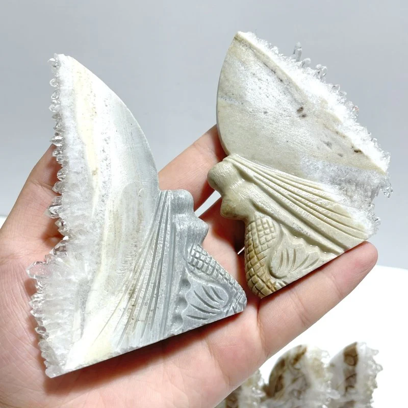 15 Pieces Clear Quartz Cluster Butterfly Fairy Carving - Image 9
