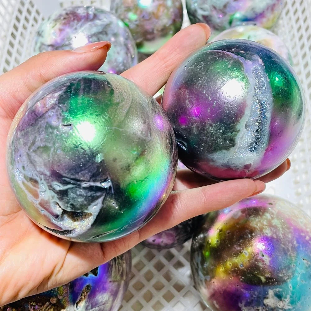 11 Pieces Aura Sphalerite Sphere Ball - Image 4