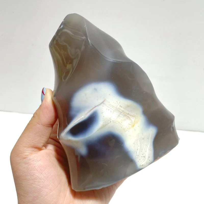 9 Pieces Black Orca Agate Flame Carving - Image 2