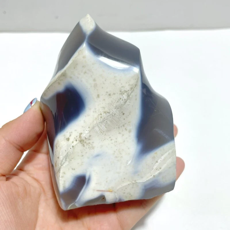 9 Pieces Black Orca Agate Flame Carving - Image 5