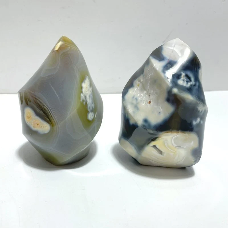 9 Pieces Black Orca Agate Flame Carving - Image 6