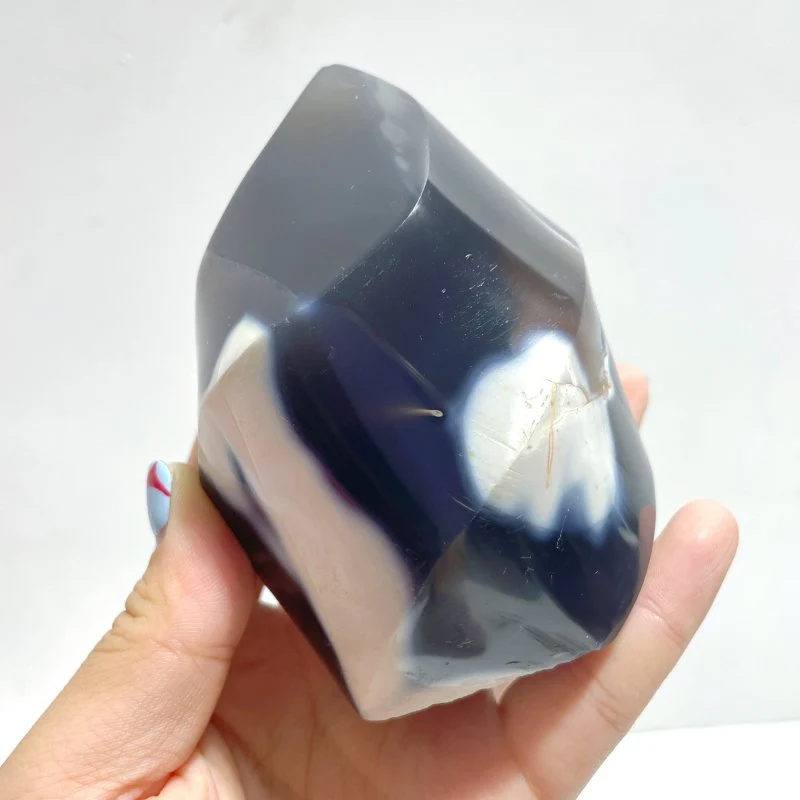 9 Pieces Black Orca Agate Flame Carving - Image 7