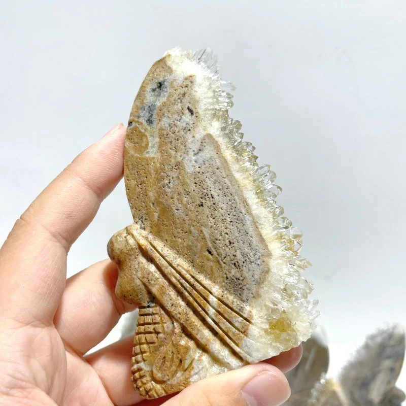 11 Pieces Clear Quartz Cluster Butterfly Fairy Carving - Image 4