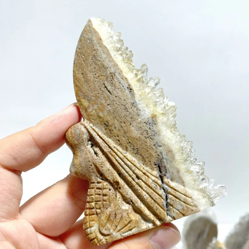 11 Pieces Clear Quartz Cluster Butterfly Fairy Carving - Image 5