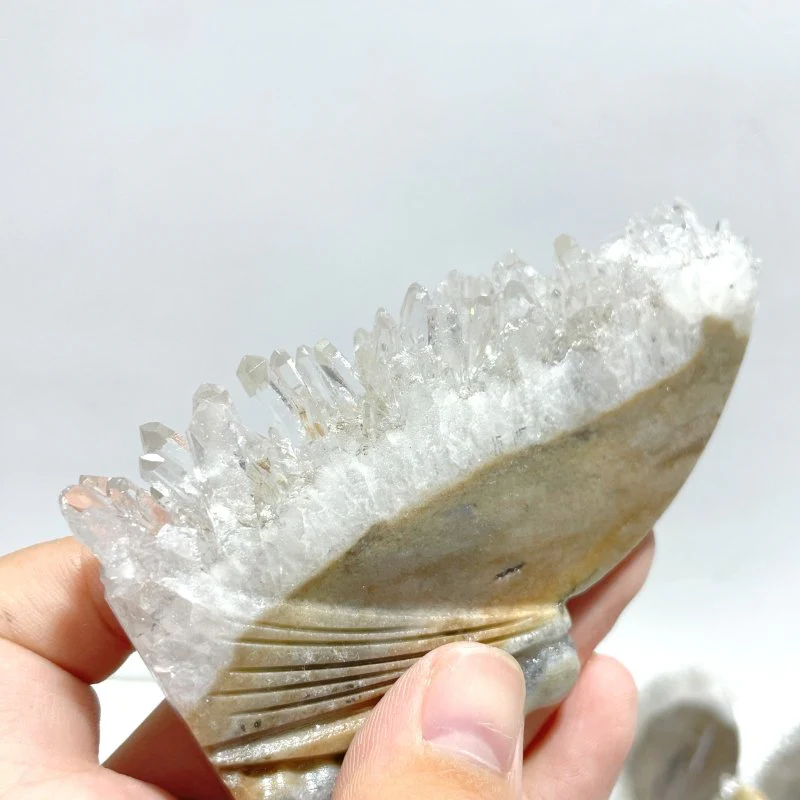 11 Pieces Clear Quartz Cluster Butterfly Fairy Carving - Image 6